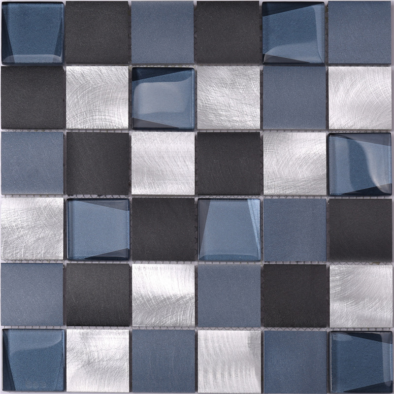 48 * 48 Square Blue Aluminium Mix Glass Gạch ốp lát giá rẻ