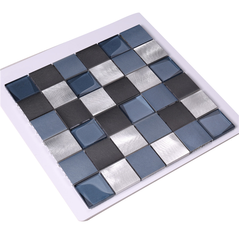 48 * 48 Square Blue Aluminium Mix Glass Gạch ốp lát giá rẻ