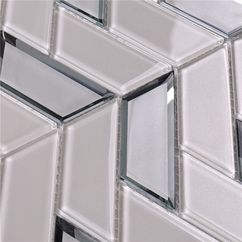 HMB32 Beidge Honed Herring Bone 12x12 Gạch trang trí mỏ đá vát kính khảm