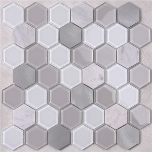 HSL41 Sàn lục giác nhỏ màu trắng xanh độc đáo và trang trí gạch ốp tường