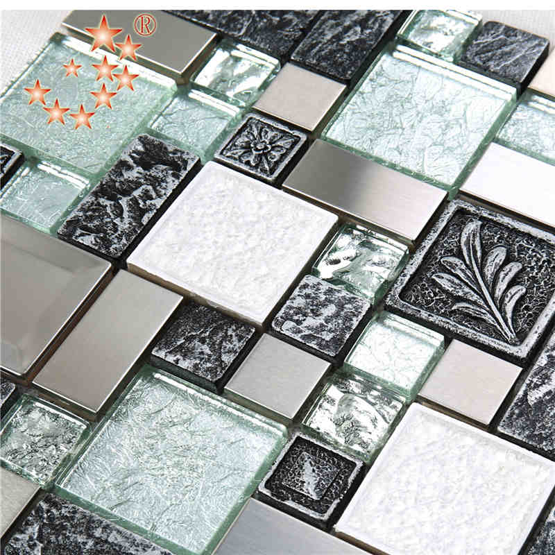 Sản phẩm mới Kính ốp lát hỗn hợp thép không gỉ Gạch nhựa granite lowesSculpture Gạch khảm Ấn Độ