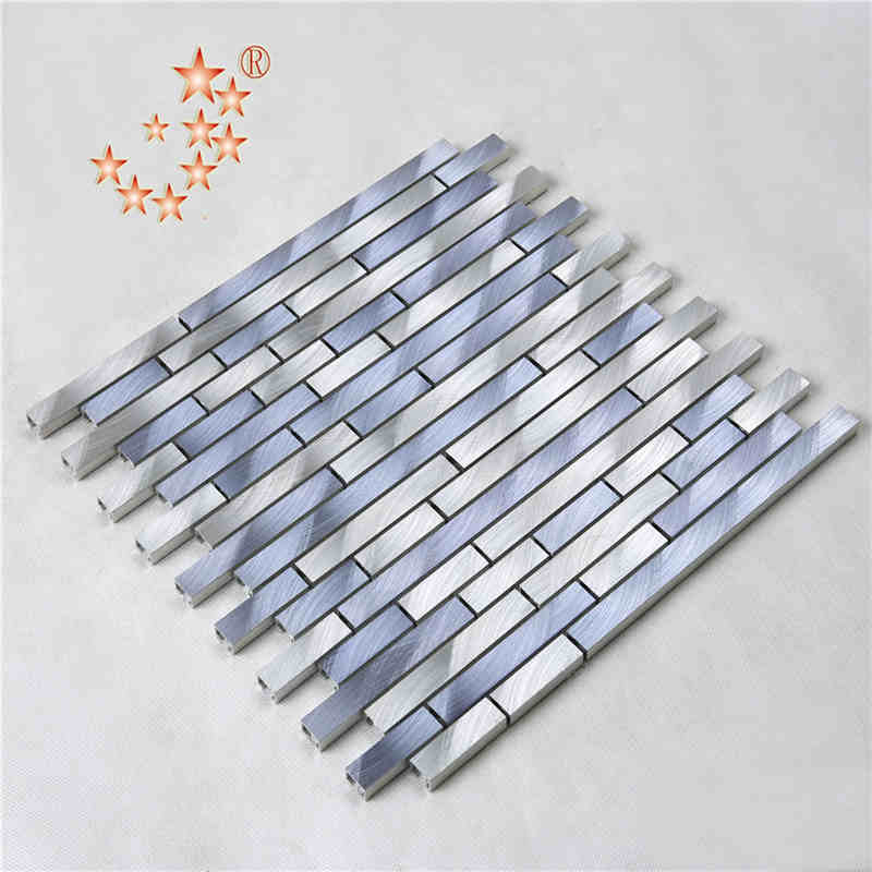 Màu hỗn hợp Bạc Tím Dải Nhôm Kim loại Gạch ốp tường Nhà bếp Splashback