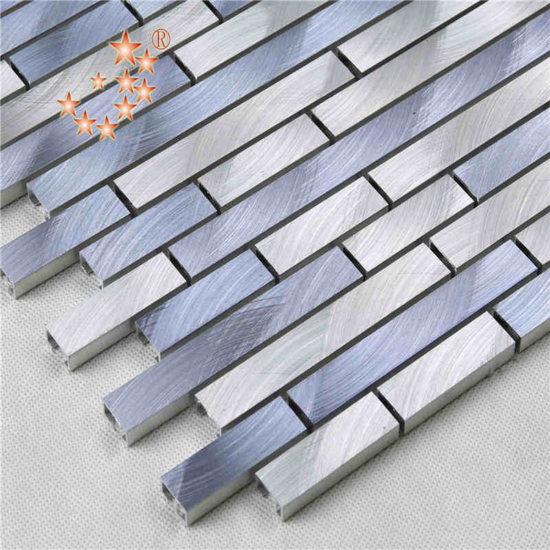 Màu hỗn hợp Bạc Tím Dải Nhôm Kim loại Gạch ốp tường Nhà bếp Splashback