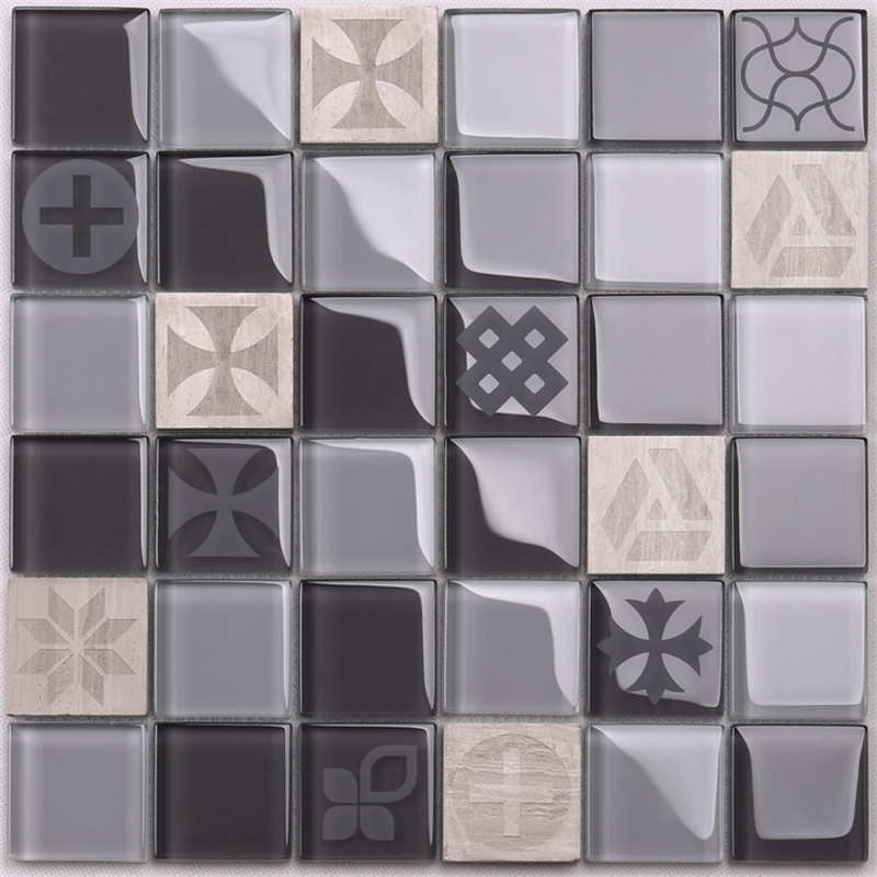 HSP08 Phòng tắm Dark Grey Sand Blast Hoàn thành Gạch lát đá cẩm thạch