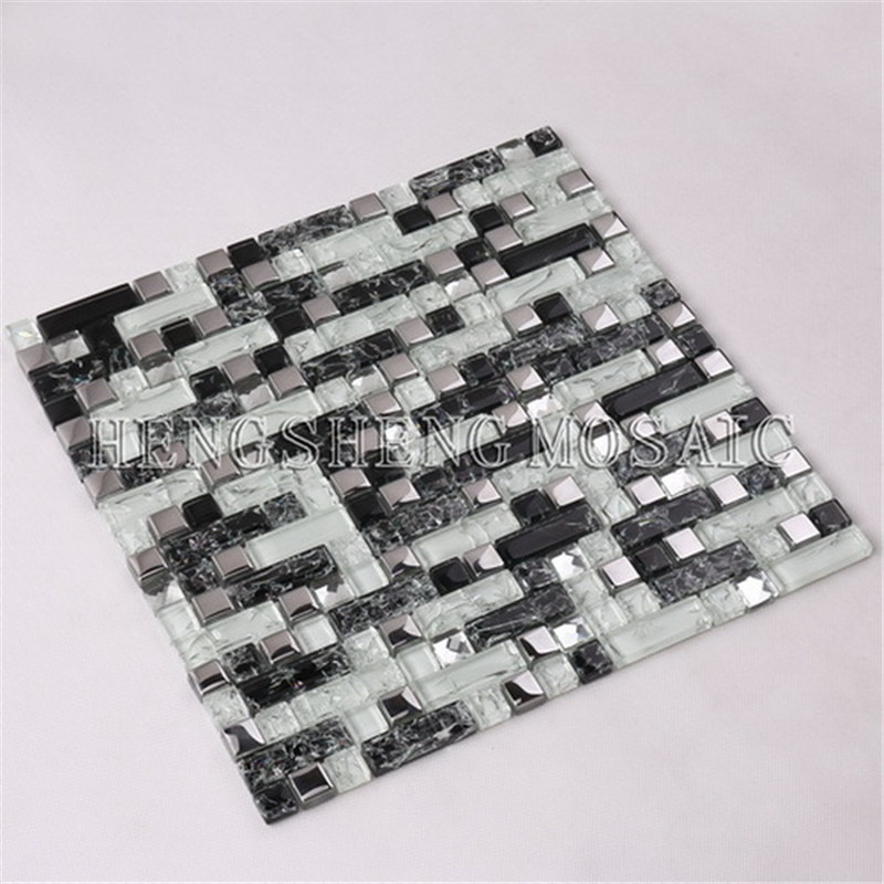 HY07 Giá xuất xưởng Thiết kế thời trang 1 * 1 đã vỡ gương thủy tinh pha lê Gạch ốp lát để trang trí tường